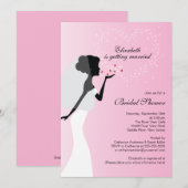 モダンなキスをする花嫁のブライダルシャワー招待状 招待状 (正面/裏面)