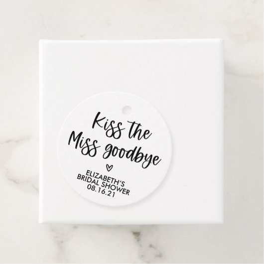 モダンなキス・ザ・ミス・グッバイ ブライダルシャワー フェイバータグ (インサイチュ)