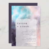 モダンなキャンバス結婚式の招待状 招待状 (正面/裏面)