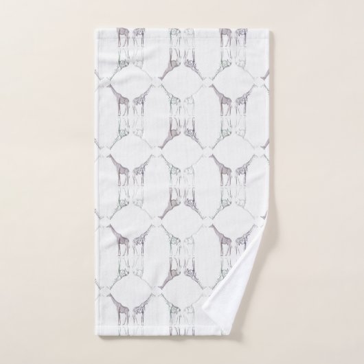 モダンなキリンのプリント ハンドタオル (ハンドタオル)
