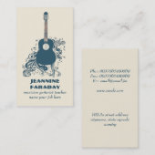 モダンなギターの音楽業界カード 名刺 (正面/裏面)