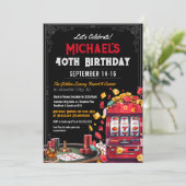 モダンなギャンブルカジノテーマの誕生日招待状 招待状 (スタンド正面)