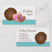 モダンなクッキードーナツベーカリーのかわいい水玉模様 名刺 (正面/裏面)
