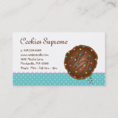 モダンなクッキードーナツベーカリーのかわいい水玉模様 名刺 (裏面)