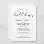 モダンなクラフトとブラックのウェディング ブライダルシャワー 招待状 (正面)