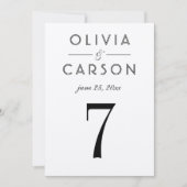 モダンなクラフトとブラックの結婚式テーブルナンバー 招待状 (正面)