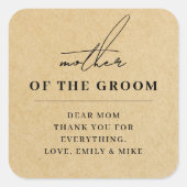 モダンなクラフトスタイルの結婚式　新婦の母へのギフト スクエアシール (正面)