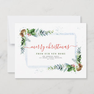 モダンなクリスマスのお引越しおめでとうメッセージ シーズンカード