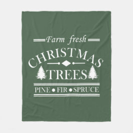 モダンなクリスマスのもみの木 ファームフレッシュ フリースブランケット