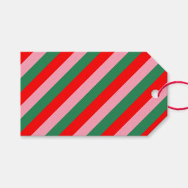 モダンなクリスマスのキャンディストライプ ギフトタグ