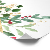 モダンなクリスマスのグリーン | 白いゲストブックサイン ポスター (角)