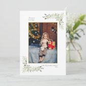 モダンなクリスマスのゴールド幾何学グリーンインテリアフォト シーズンカード (スタンド正面)