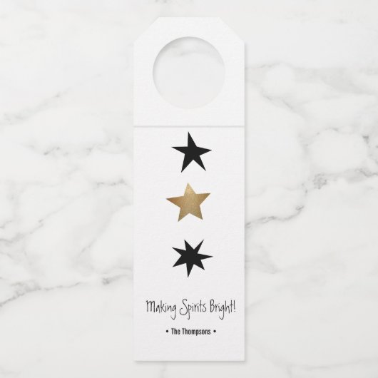 モダンなクリスマスのスカンジナビア人の星 ボトルネックタグ (正面)