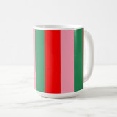 モダンなクリスマスのストライプ コーヒーマグカップ (正面右)