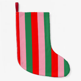 モダンなクリスマスのストライプ スモールクリスマスストッキング