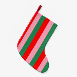 モダンなクリスマスのストライプ スモールクリスマスストッキング