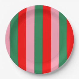 モダンなクリスマスのストライプ ペーパープレート