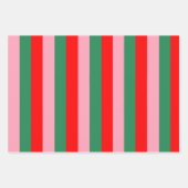 モダンなクリスマスのストライプ ラッピングペーパーシート (正面3)