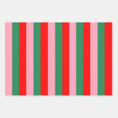モダンなクリスマスのストライプ ラッピングペーパーシート (正面2)