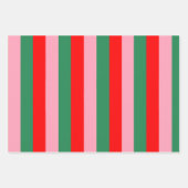 モダンなクリスマスのストライプ ラッピングペーパーシート (正面)
