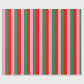 モダンなクリスマスのストライプ ラッピングペーパー (フラット)