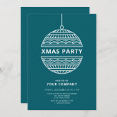 モダンなクリスマスのディスコボールが登場するXmasパーティー 招待状 (正面/裏面)