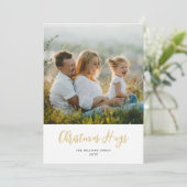 モダンなクリスマスのハグ ツー フォト フラット ホリデー カード (スタンド正面)