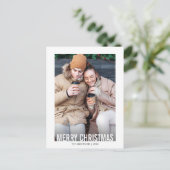モダンなクリスマスのホリデー写真ポストカード シーズンポストカード (スタンド正面)