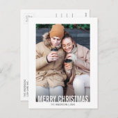 モダンなクリスマスのホリデー写真ポストカード シーズンポストカード (正面/裏面)