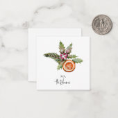 モダンなクリスマスのミカンギノキのグリーティングカード ノートカード (正面/裏面インサイチュ)