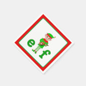 モダンなクリスマスのミュージカルエルフ スタンダードカクテルナプキン (角)