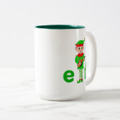 モダンなクリスマスのミュージカルエルフ ツートーンマグカップ (正面右)