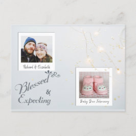 モダンなクリスマスの写真の妊娠Annoucement 案内ポストカード