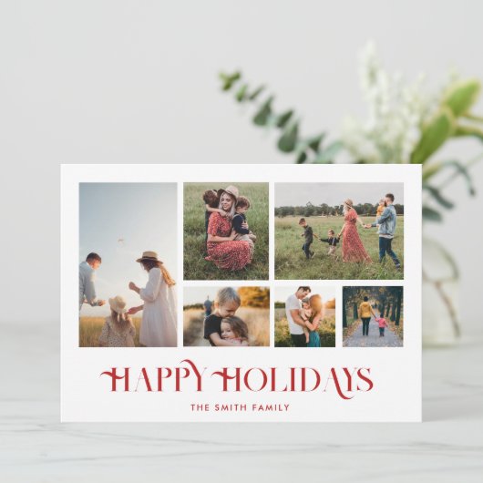 モダンなクリスマスの写真コラージュ シーズンカード (スタンド正面)