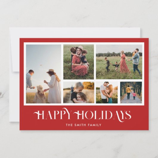 モダンなクリスマスの写真コラージュ シーズンカード (正面)