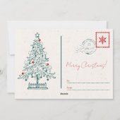 モダンなクリスマスの写真シーズン挨拶ポストカード シーズンカード (裏面)