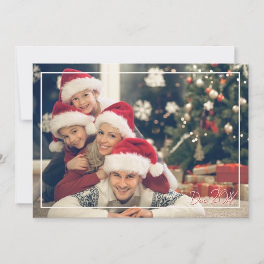 モダンなクリスマスの写真シーズン グリーティング ポストカード シーズンカード (正面)