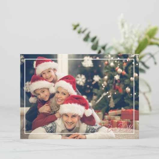 モダンなクリスマスの写真シーズン グリーティング ポストカード シーズンカード (スタンド正面)