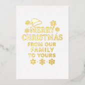 モダンなクリスマスの写真 ゴールド 箔シーズンカード (正面)