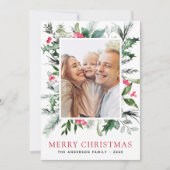 モダンなクリスマスの写真　ミニマルな脚本 シーズンカード (正面)