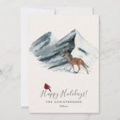 モダンなクリスマスの冬の山の風景写真 シーズンカード (正面)