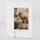 モダンなクリスマスの冬の山の風景写真 シーズンカード (裏面)