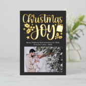 モダンなクリスマスの喜び　フォイル写真 箔シーズンカード (立ち正面)