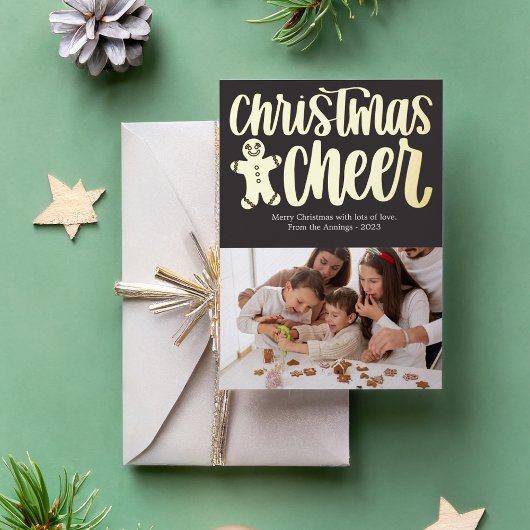 モダンなクリスマスの喜び　フォイル　ホリデーカード 箔シーズンカード