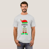 モダンなクリスマスの好奇心旺盛なエルフTシャツ Tシャツ (正面フル)
