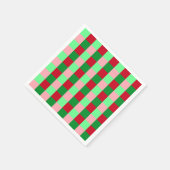 モダンなクリスマスの市松模様 スタンダードカクテルナプキン (角)