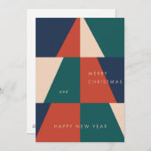 モダンなクリスマスの幾何学 シーズンカード (正面/裏面)