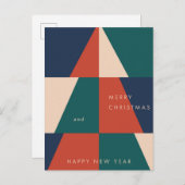 モダンなクリスマスの幾何学 シーズンポストカード (正面/裏面)