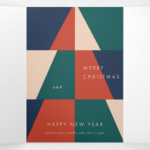モダンなクリスマスの幾何学 三つ折りクリスマスカード (内部中)