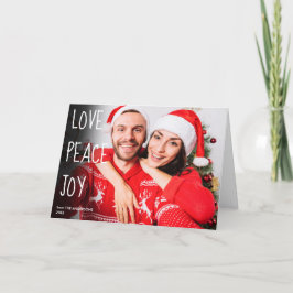 モダンなクリスマスの愛と平和と喜びの写真 シーズンカード